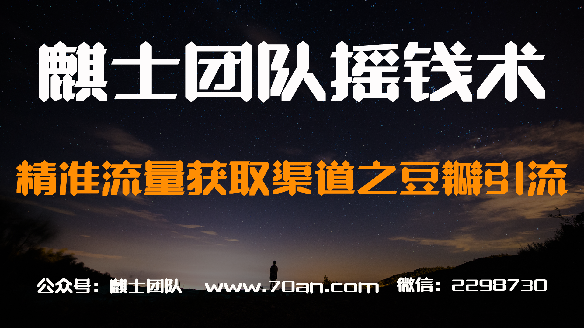 麒士团队摇钱术27：精准流量获取渠道之豆瓣引流